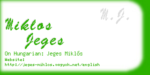 miklos jeges business card